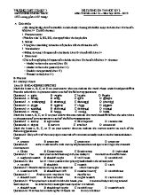 Đề cương ôn thi học kỳ II môn Tiếng Anh Lớp 12 - Năm học 2018-2019 - Trường THPT Tân Kỳ 3